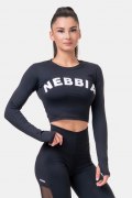 Заказать Nebbia Лонгслив Long Sleeve Thumbhole Sporty Crop Top 585 (Black)